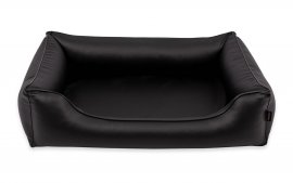 Legowisko dla psa Sofa Alicante Standard w kolorze czarnym z czarnym wykończeniem rozmiar M 80x60