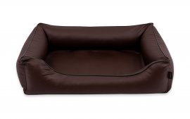 Legowisko ortopedyczne Sofa Alicante Orthopedic w kolorze brązowym z czarnym wykończeniem 80x60 cm