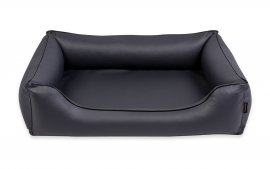 Legowisko dla psa Sofa Alicante Standard ciemnoszare z czarnym wykończeniem rozmiar M 80x60