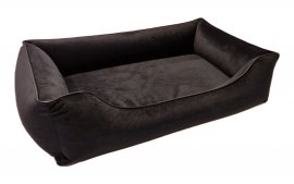 Legowisko dla psa Sofa Barcelona Standard TwinFoam w kolorze czarnym z czarnym wykończeniem