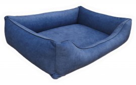 Legowisko dla psa Sofa Barcelona Standard TwinFoam w kolorze granatowym z czarnym wykończeniem