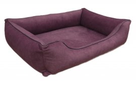 Legowisko dla psa Sofa Barcelona Standard TwinFoam w kolorze bordowym z czarnym wykończeniem