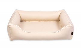 Legowisko dla psa Sofa Alicante Orthopedic w kolorze beżowym/kremowym z białym wykończeniem 100x75