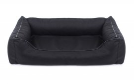 Legowisko dla psa Sofa Valencia Orthopedic w kolorze czarnym z czarnym wykończeniem 100x75