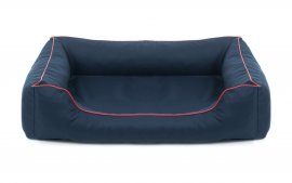 Legowisko dla psa Sofa Valencia Orthopedic w kolorze granatowym z czarnym wykończeniem 65x50